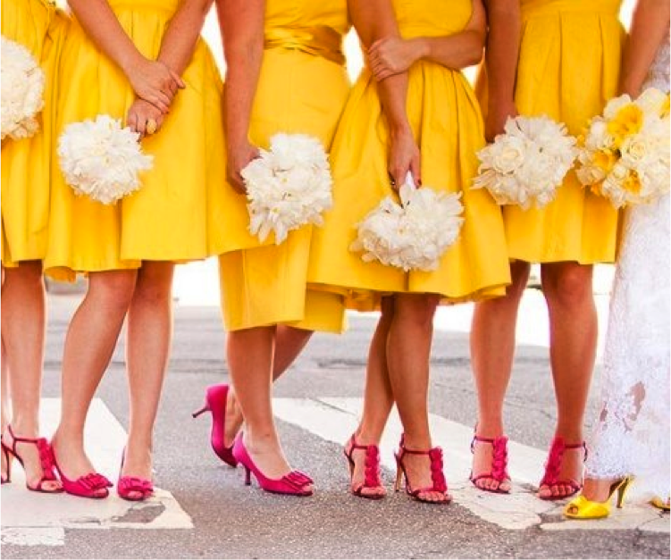 Yellow shoes under wedding dress Yellow shoes under wedding dress