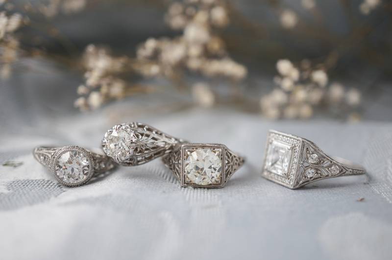 Vintage rings deals wedding