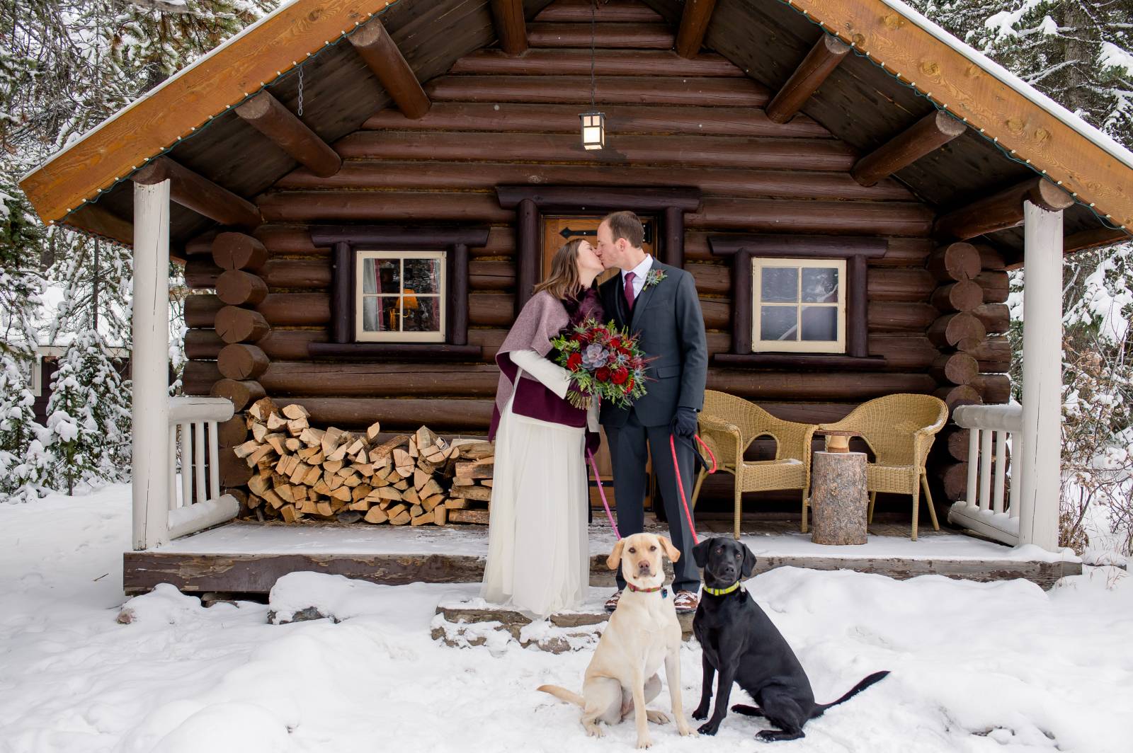 Storm Mountain Lodge Winter Elopementagnieszka Mark Banff