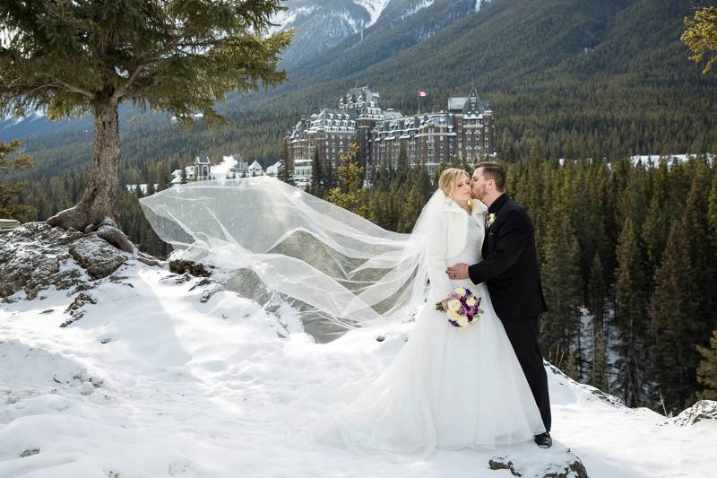 Fairmont Banff Springs hotel Wedding, Banff Wedding Photographer, mountain wedding, winter wedding,