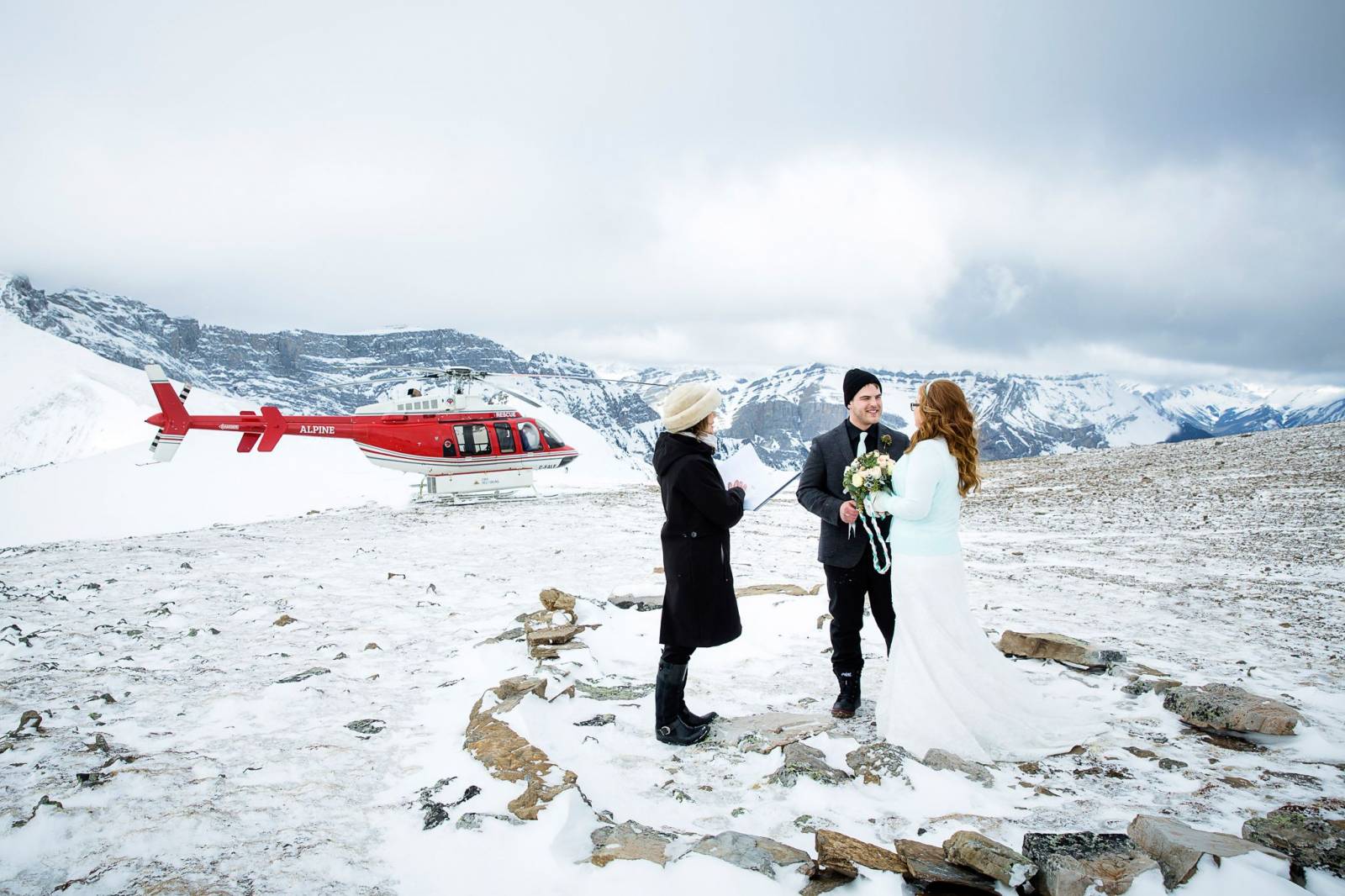 Canmore Heli-Wedding, Mountain Heli-Wedding, Canmore wedding photographer