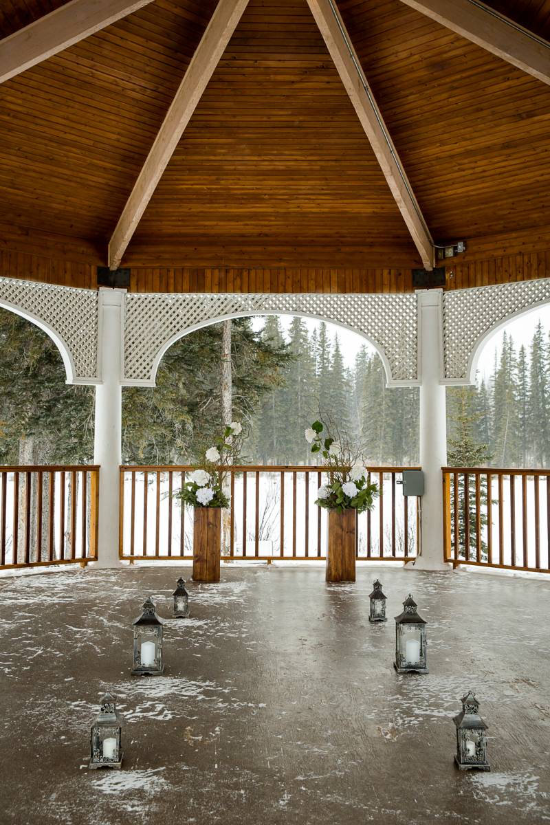 Banff Wedding, outdoor wedding ceremony, Banff central park gazebo,