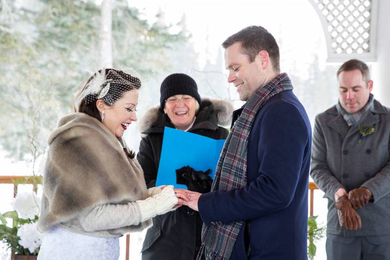 Banff Wedding, outdoor wedding ceremony, Banff central park gazebo,