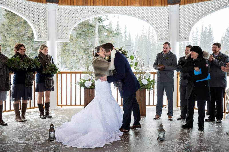 Banff Wedding, outdoor wedding ceremony, Banff central park gazebo,