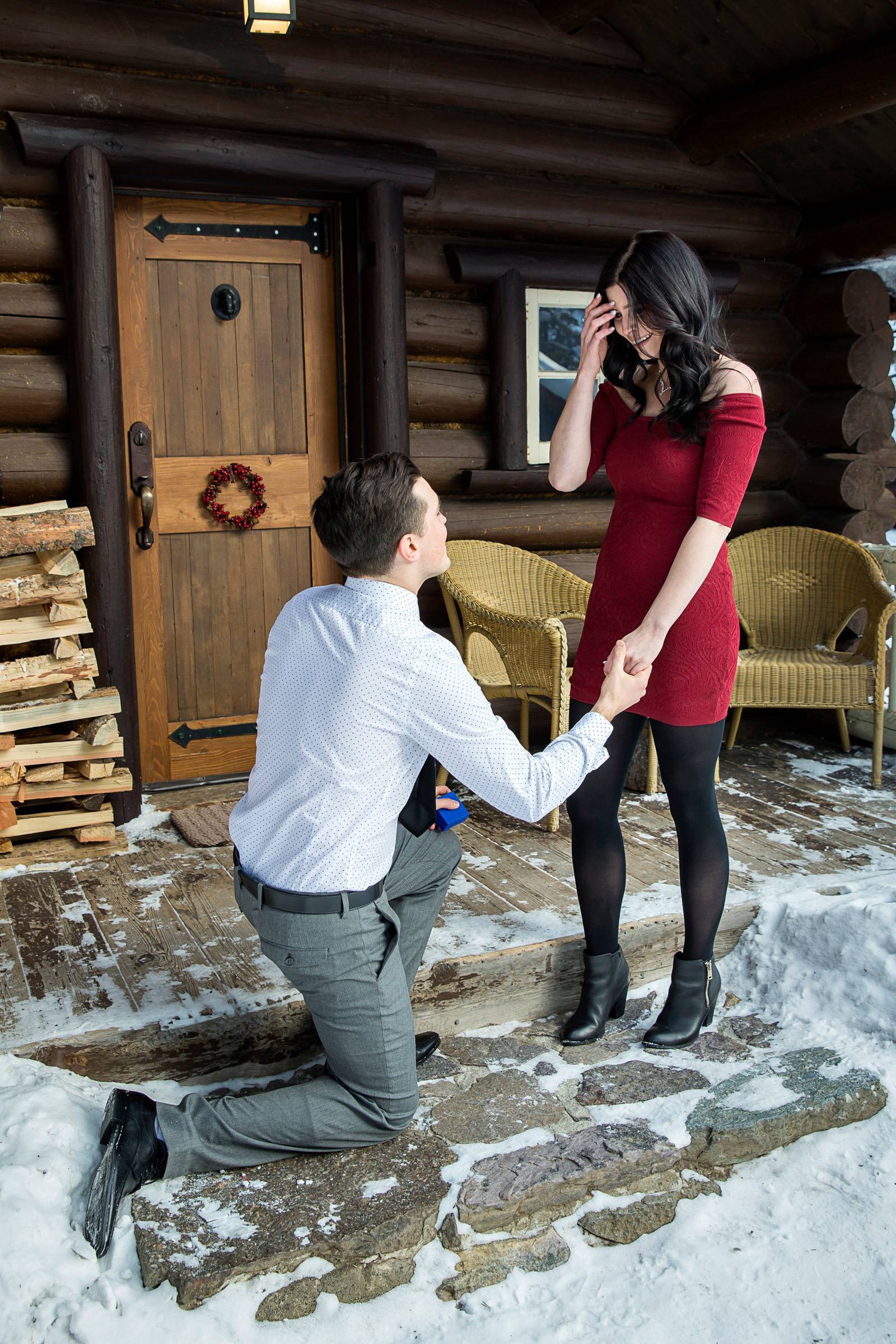 Storm Mountain Lodge Proposal, Banff Proposal, Banff wedding photographer, Banff proposal photograph