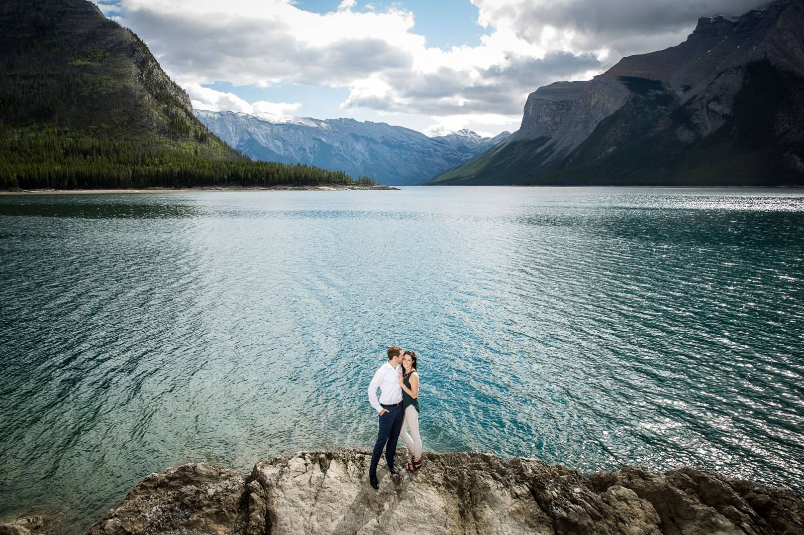 Banff Engagement Session, Lake Minnewanka Engagement, Banff Wedding Photographer