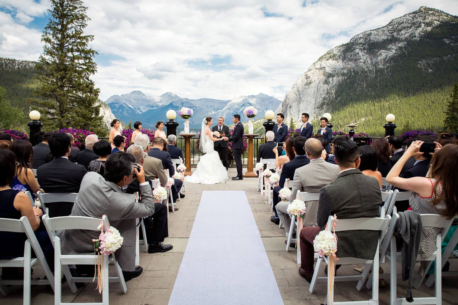 Fairmont Banff Springs Hotel Wedding, Banff Wedding Photographer, Outdoor wedding ceremony, Banff Sp
