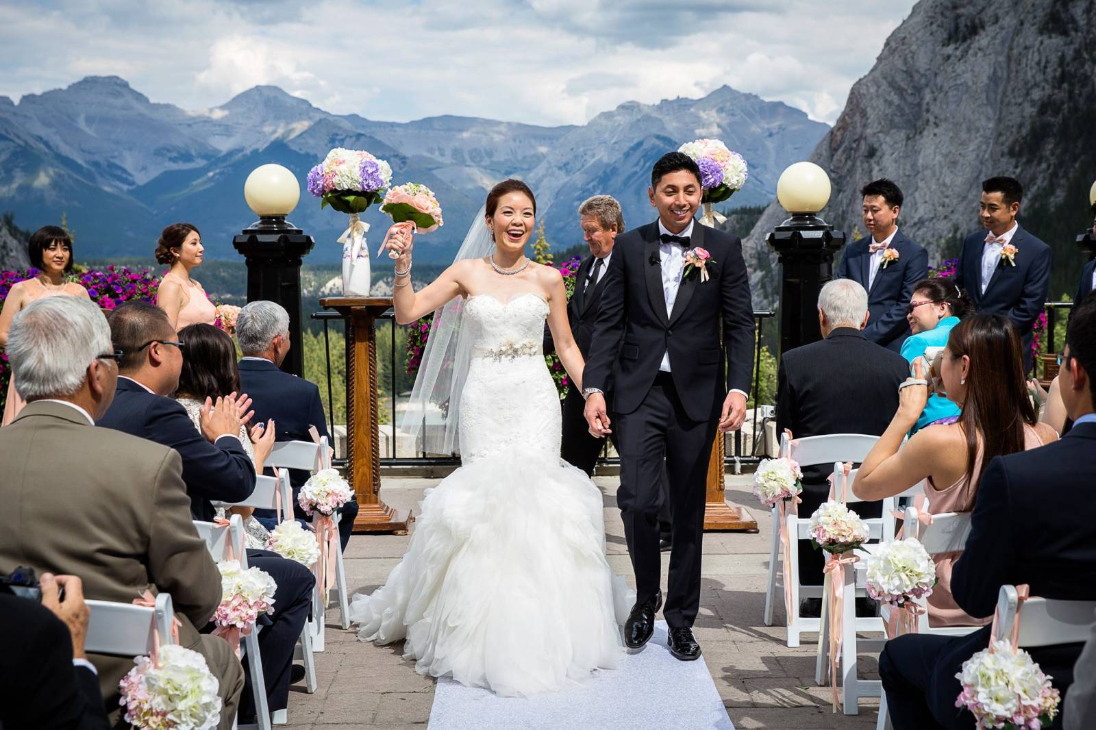 Fairmont Banff Springs Hotel Wedding, Banff Wedding Photographer, Outdoor wedding ceremony, Banff Sp