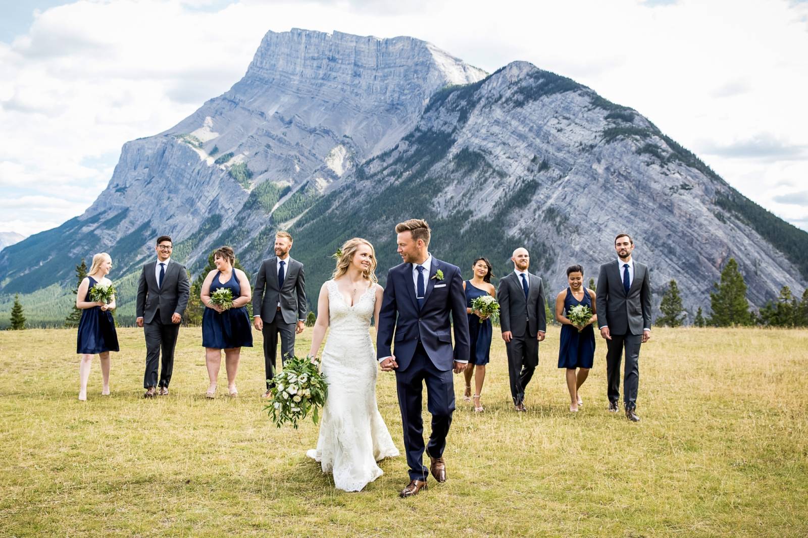 Banff Wedding Photographer, Tunnel Mountain Reservoir, Bridal Party