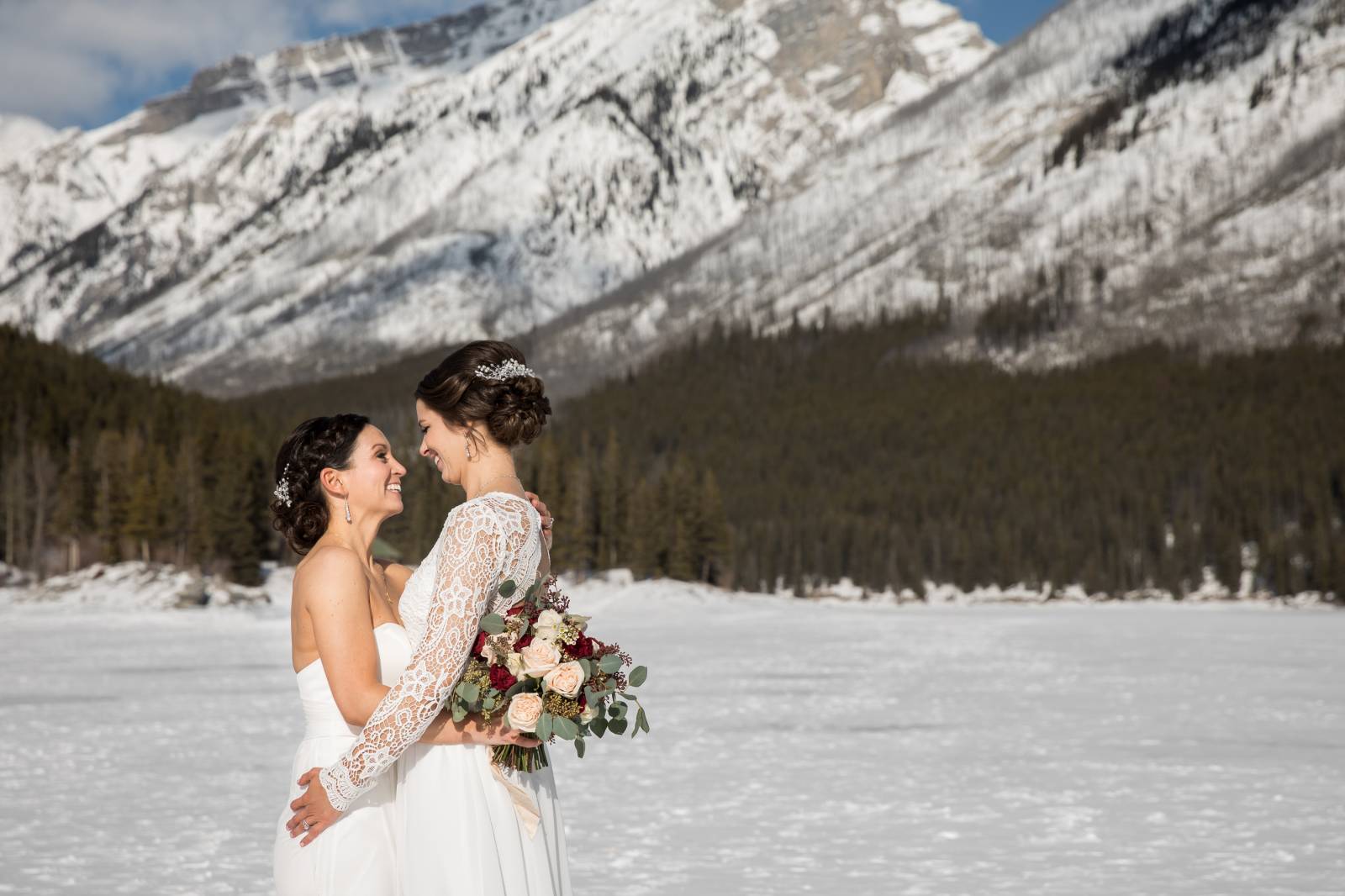 Banff Same Sex Wedding, Banff LGBTQ Wedding, Banff elopement photographer, Mountain Elopement, Same 