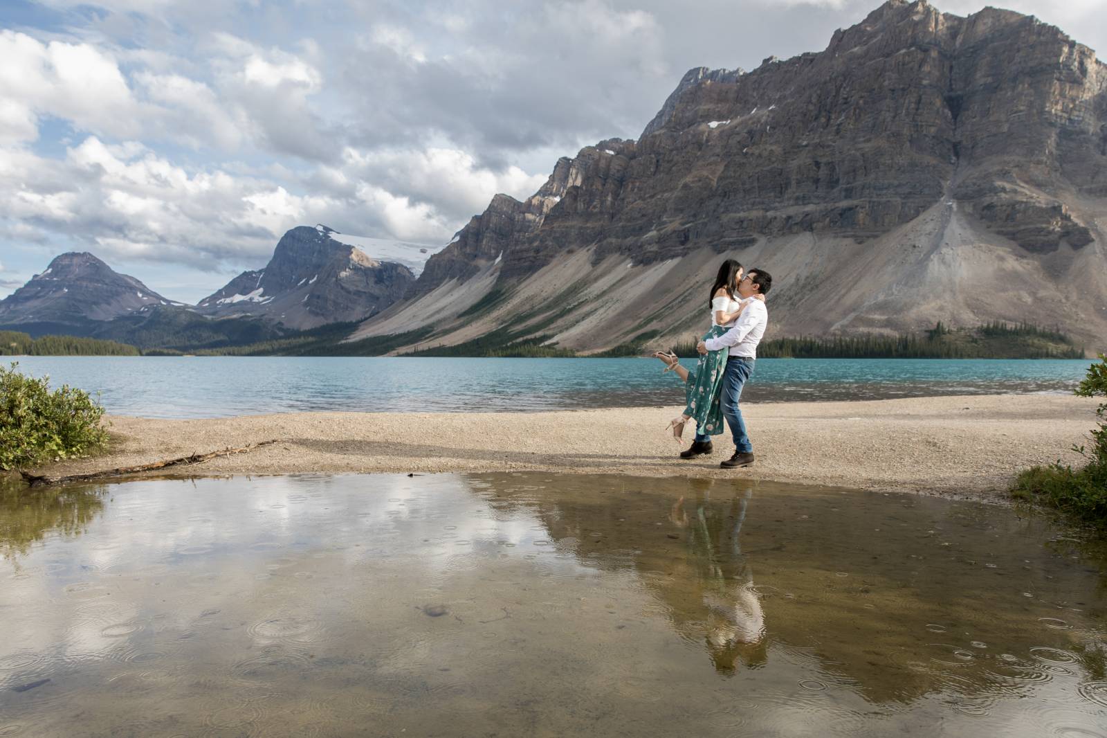 Peyto Lake Proposal, Banff Proposal Photographer, Banff engagement photographer, secret proposal, mo