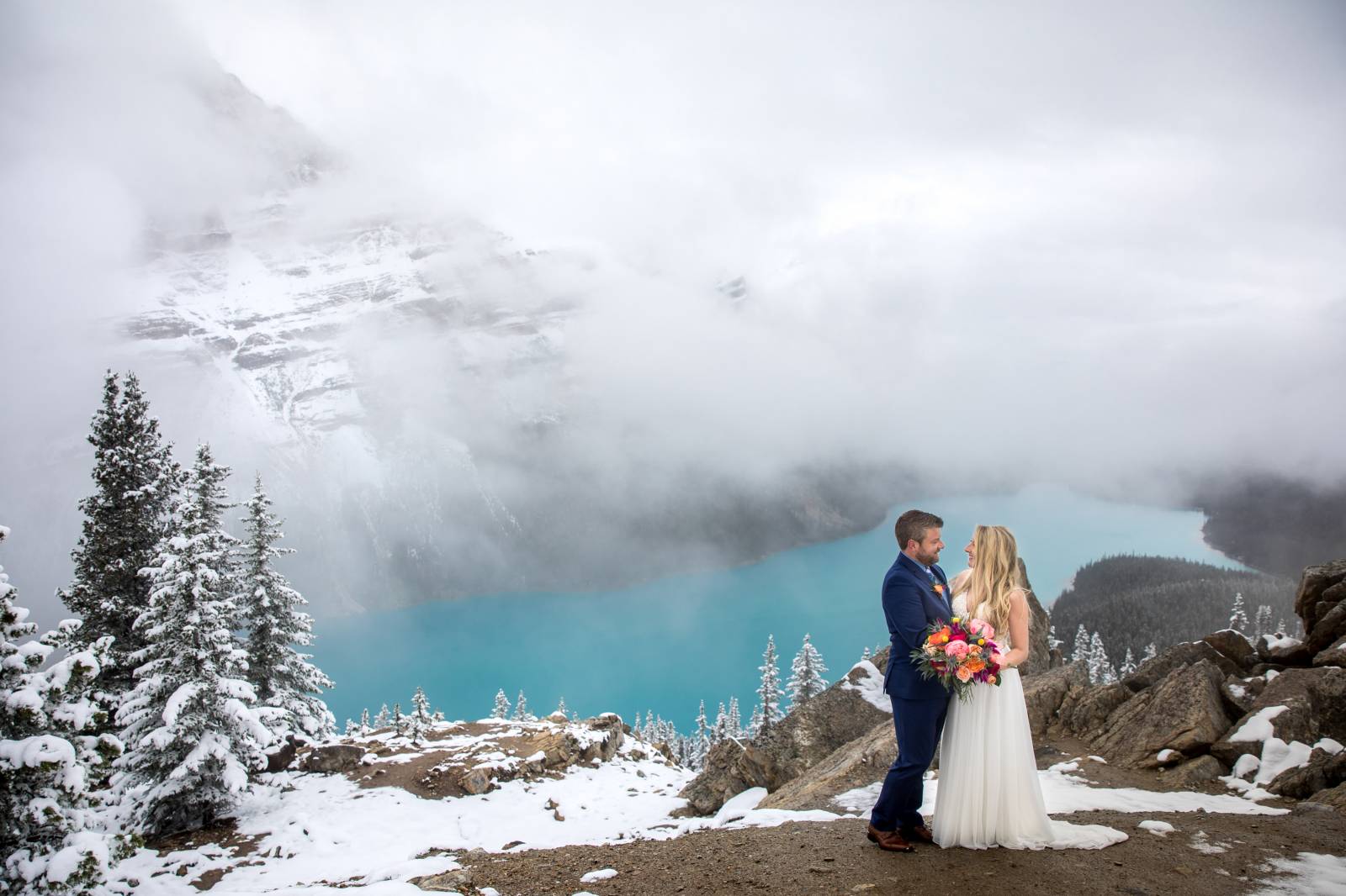 Peyto Lake Elopement, Peyto Lake Ceremony, Peyto Lake Wedding Photographer, Peyto Lake Elopement Pho