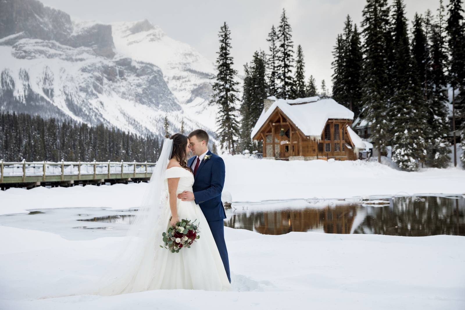 Emerald Lake Lodge Outdoor ceremony, Cilantro Patio Wedding Ceremony, Emerald Lake Lodge winter elop