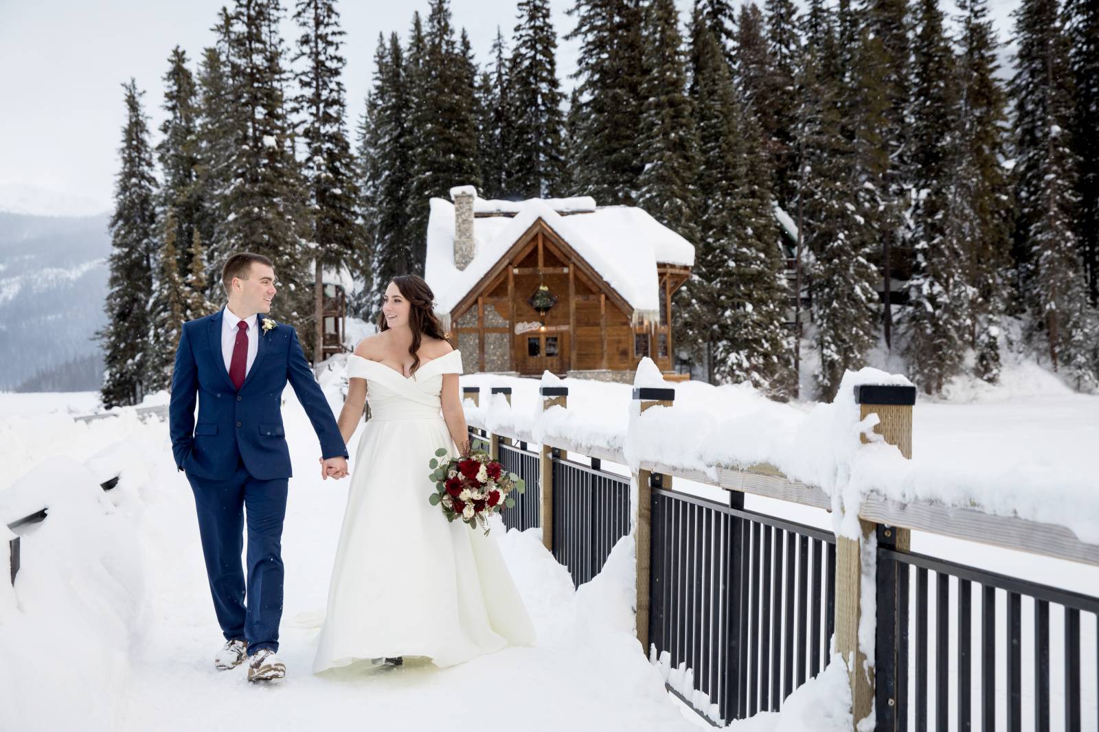 Emerald Lake Lodge Outdoor ceremony, Cilantro Patio Wedding Ceremony, Emerald Lake Lodge winter elop