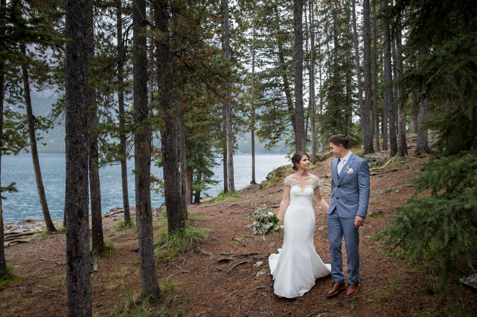 Banff Lake Minnewanka Summer Elopement - Banff Elopement Photographer ...