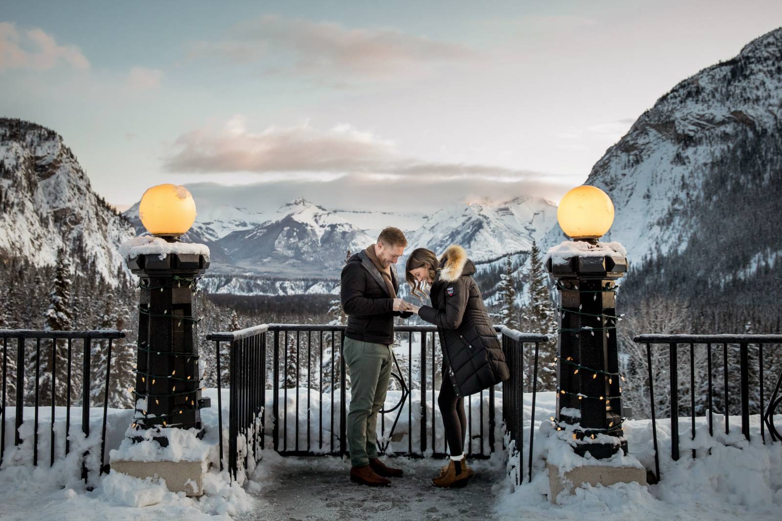 Banff Springs Hotel Surprise Proposal Banff Proposal Photographer Banff