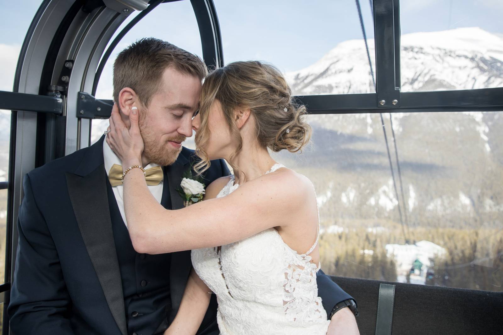 Banff Gondola Sky Bistro Wedding Ceremony, Outdoor wedding ceremony, mountaintop ceremony, banff wed