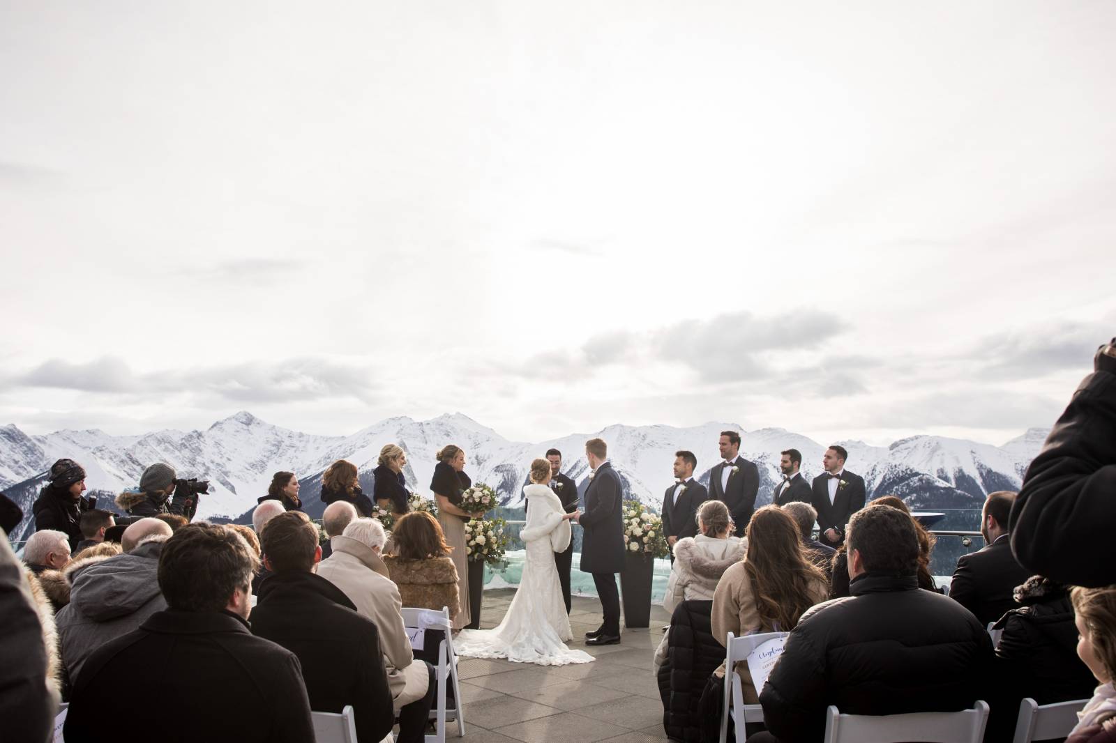 Banff Gondola Sky Bistro Wedding Ceremony, Outdoor wedding ceremony, mountaintop ceremony, banff wed