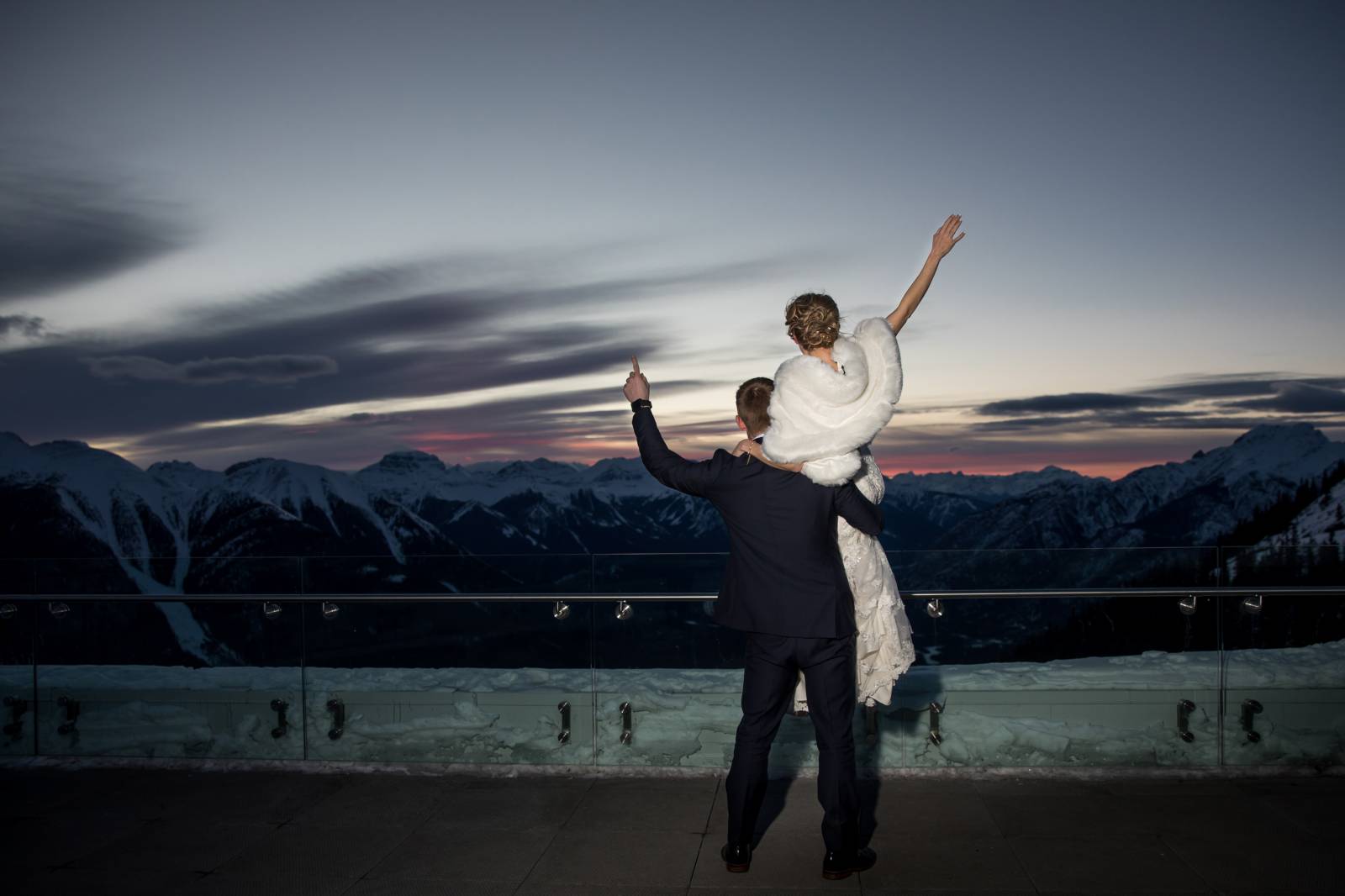 Banff Gondola Sky Bistro Wedding, Sky Bistro Wedding Reception, Bride and groom first dance, Banff w