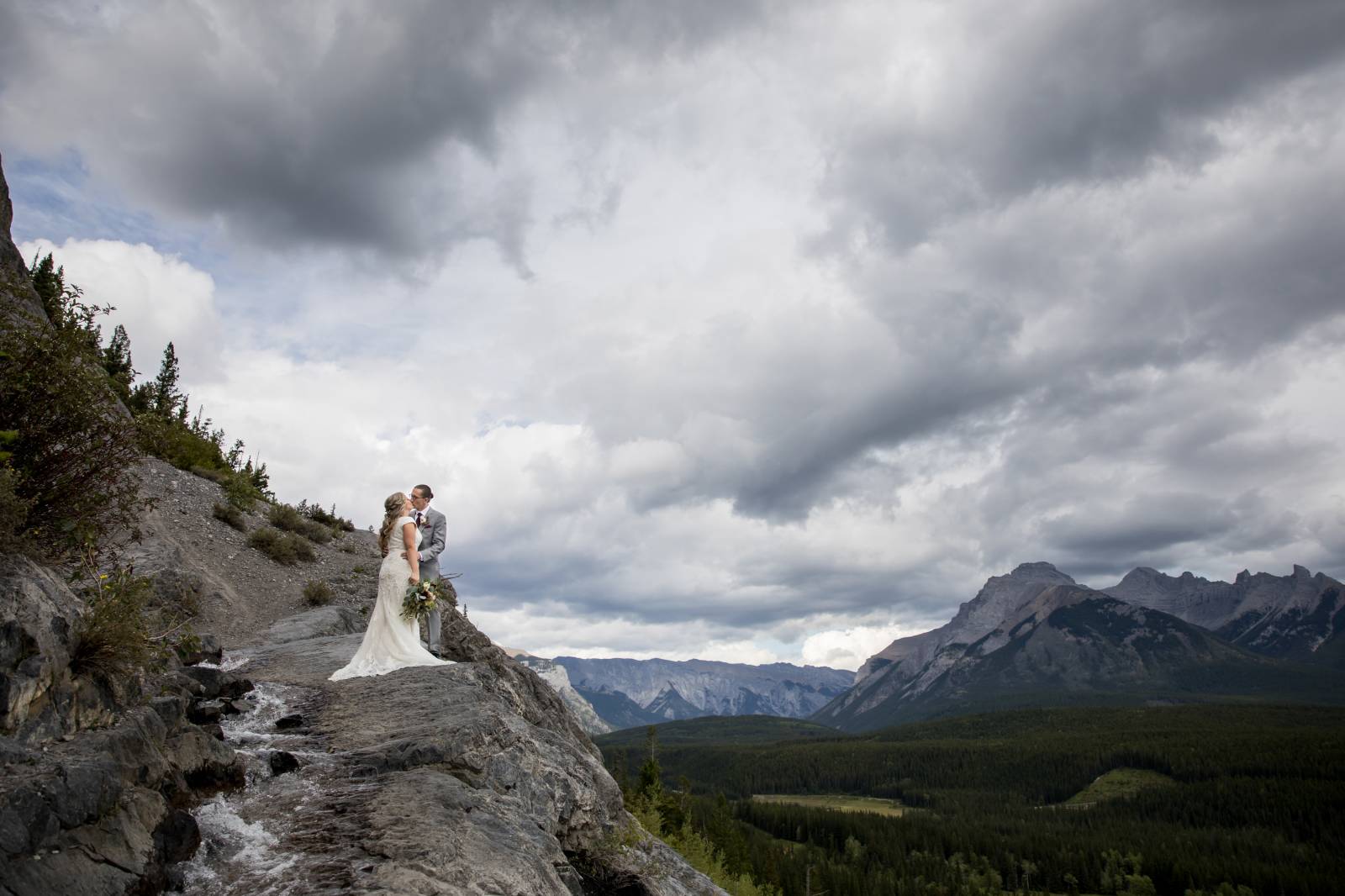 Banff Tunnel Mountain Reservoir Wedding Ceremony, Banff Ceremony Location, Banff Elopement Photograp