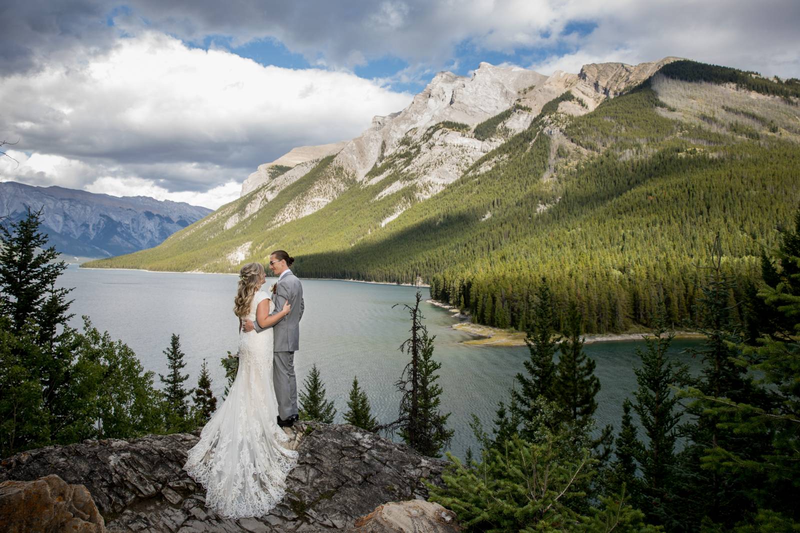 Banff Tunnel Mountain Reservoir Wedding Ceremony, Banff Ceremony Location, Banff Elopement Photograp