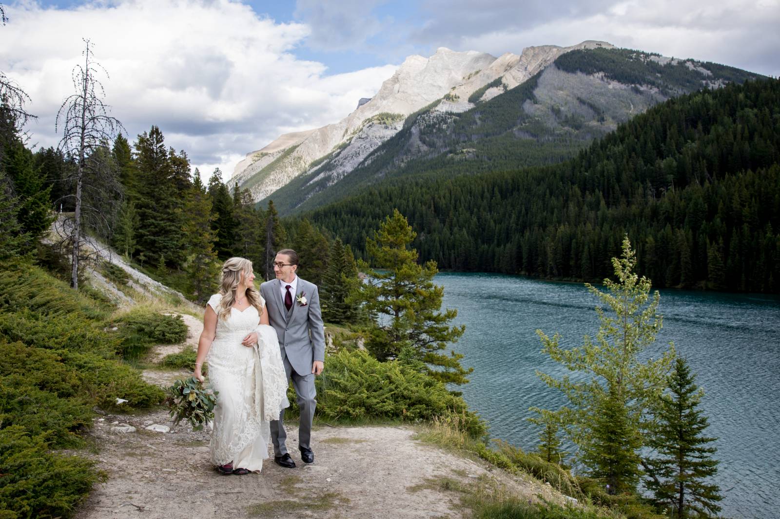 Banff Tunnel Mountain Reservoir Wedding Ceremony, Banff Ceremony Location, Banff Elopement Photograp