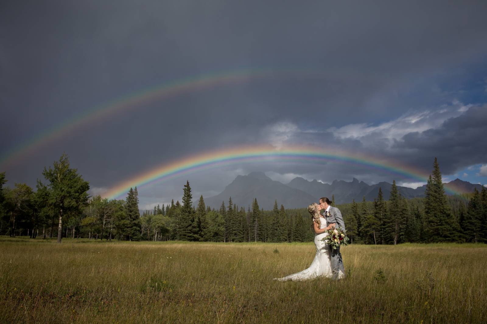 Banff Tunnel Mountain Reservoir Wedding Ceremony, Banff Ceremony Location, Banff Elopement Photograp