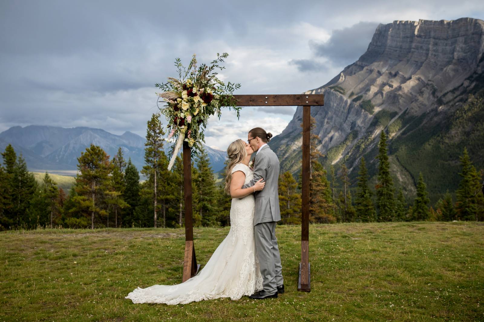 Banff Tunnel Mountain Reservoir Wedding Ceremony, Banff Ceremony Location, Banff Elopement Photograp