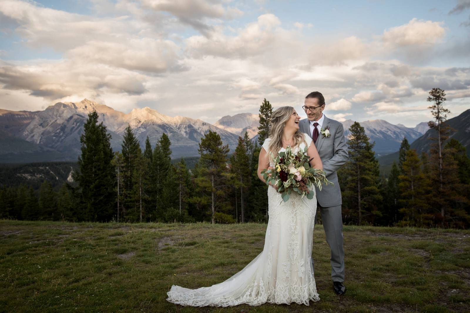 Banff Tunnel Mountain Reservoir Wedding Ceremony, Banff Ceremony Location, Banff Elopement Photograp