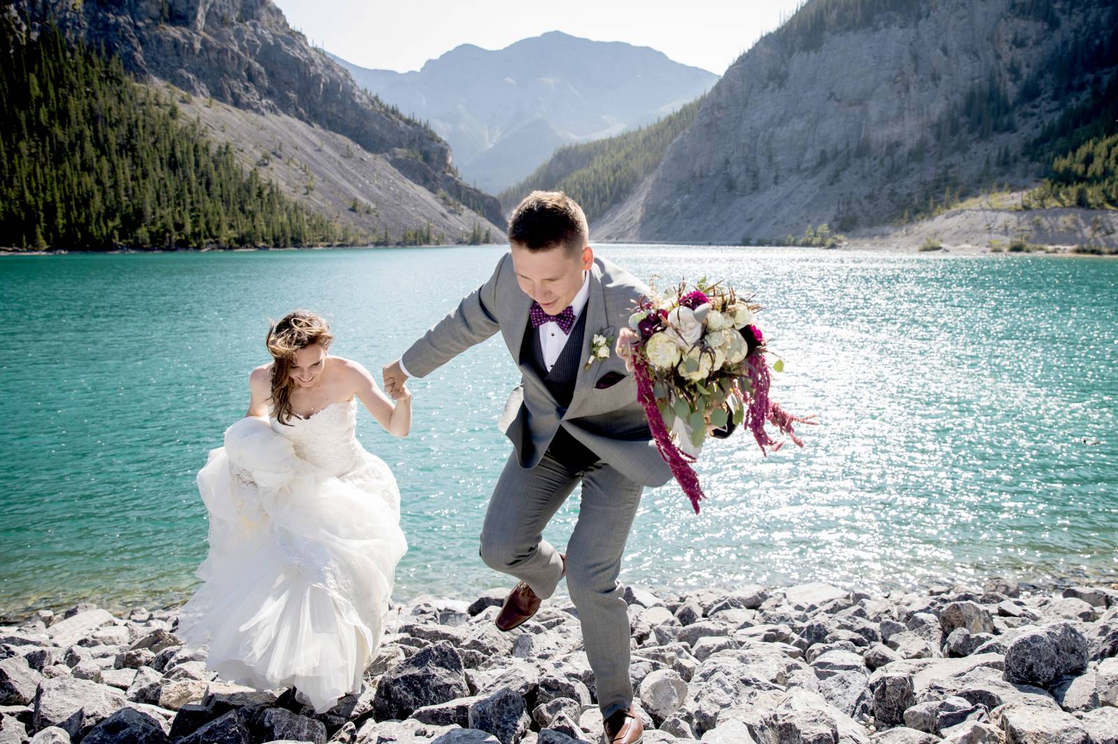 Eloping in Canmore, Eloping in the Canadian Rockies, Banff Elopement Photographer, Banff adventure E