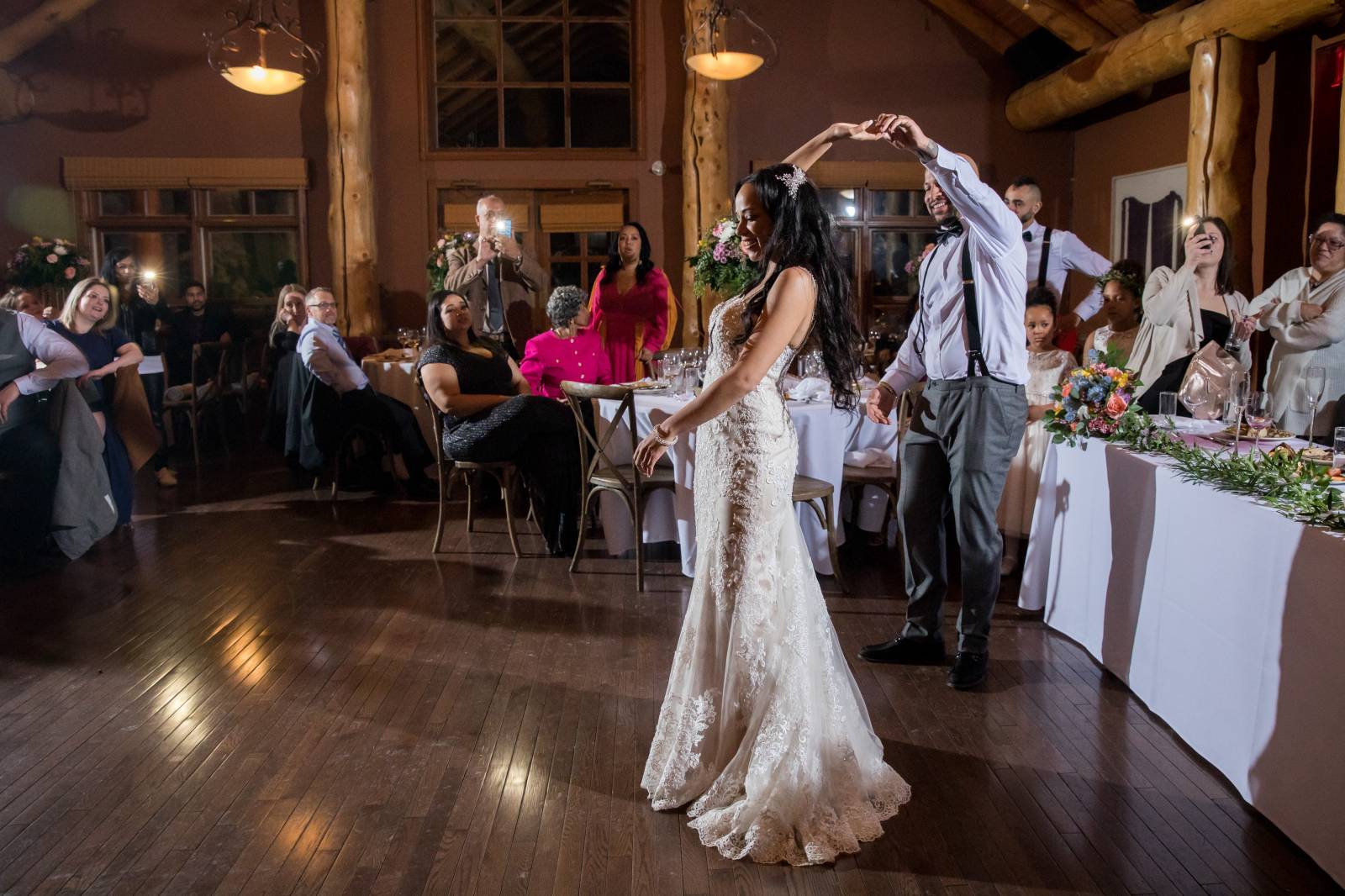 Bride and Groom First Dance, Buffalo Mountain Lodge Wedding Reception, Buffalo Mountain Lodge Wapiti