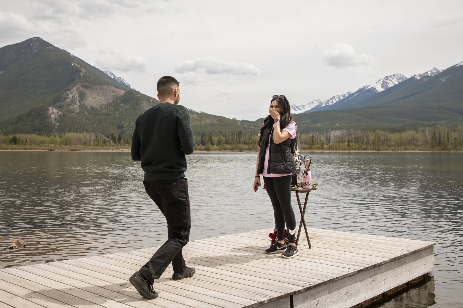 Vermillion Lakes Proposal, Vermillion Lakes Engagement Photos, Banff Proposal Photographer, Mountain