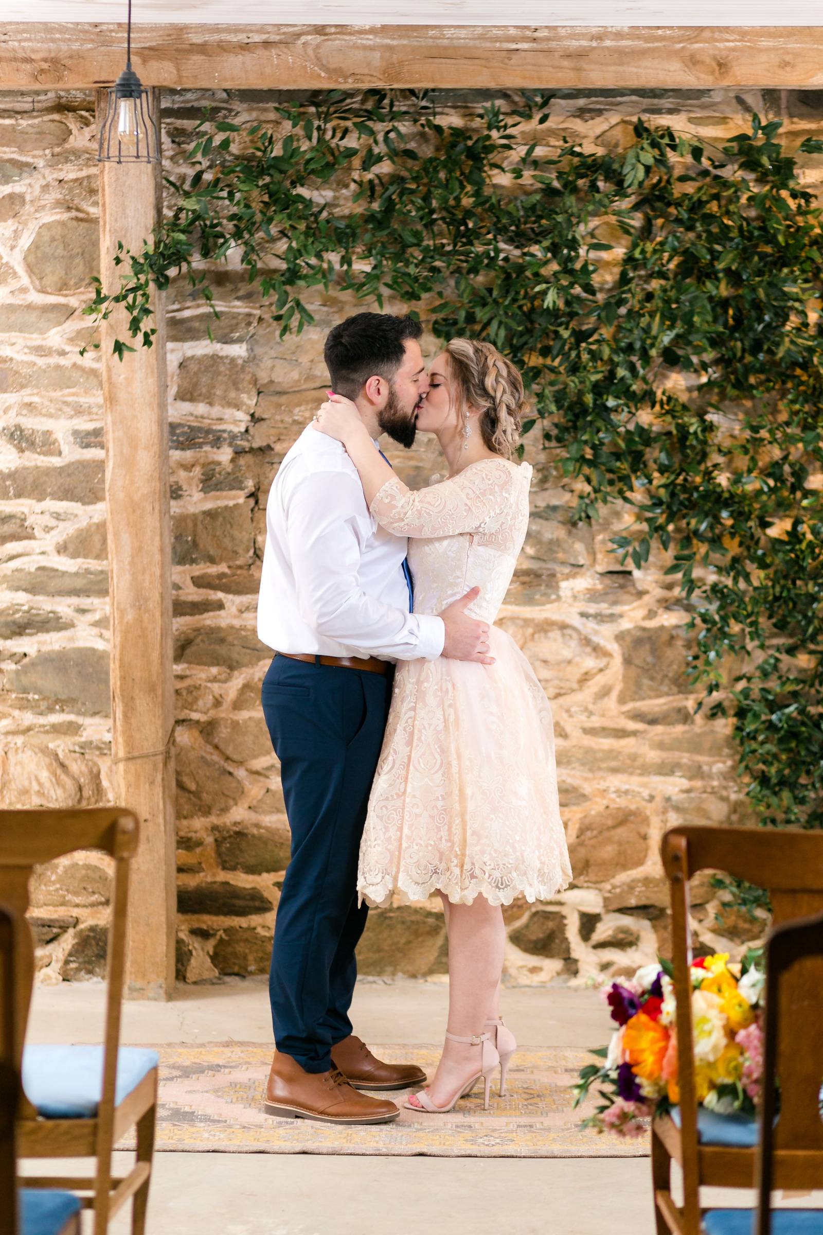 smilax wedding vine ceremony