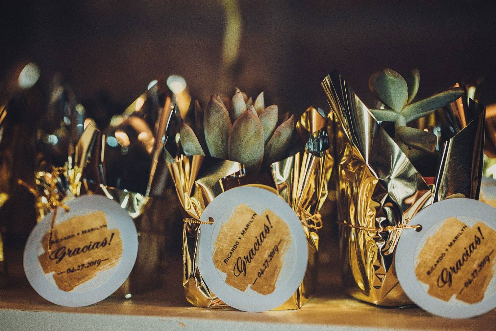 gold wrapped spanish wedding favors