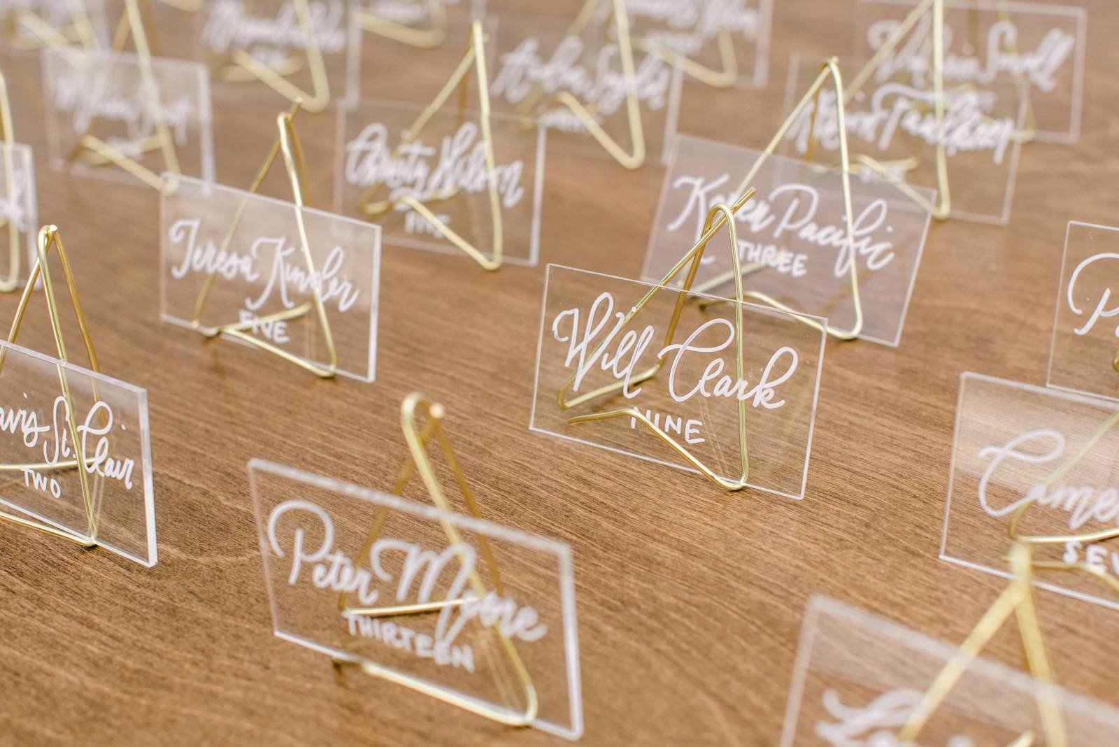 acrylic calligraphy escort cards