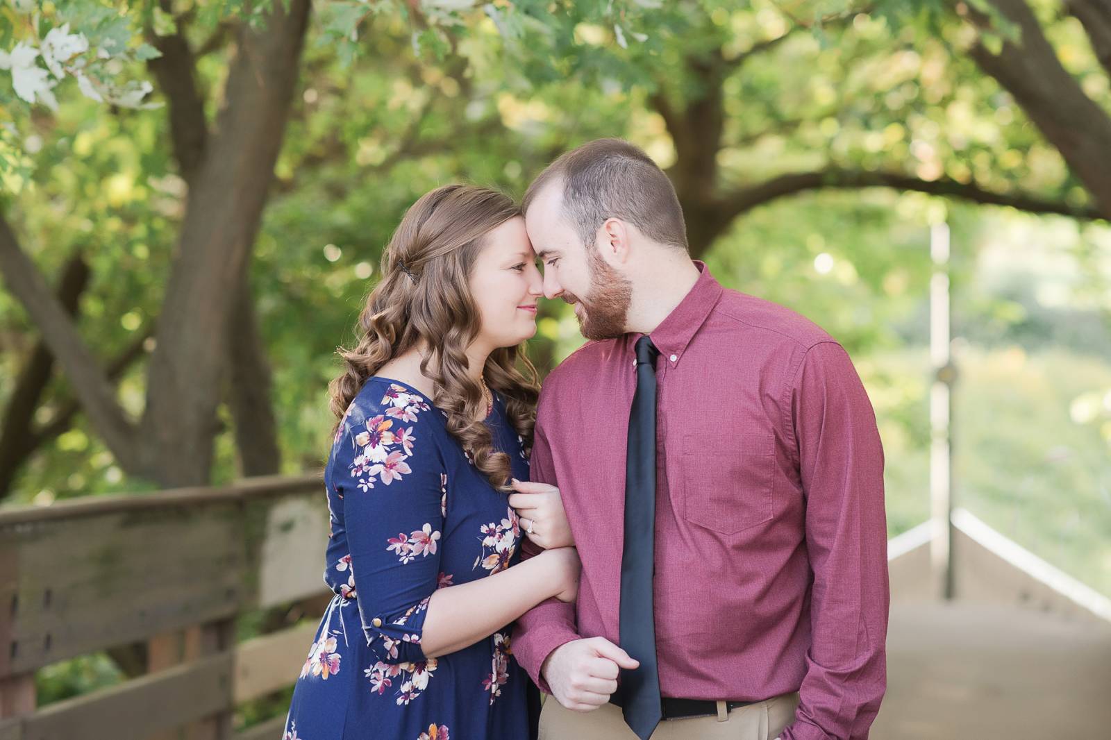 cute forehead to forehead pose engagement