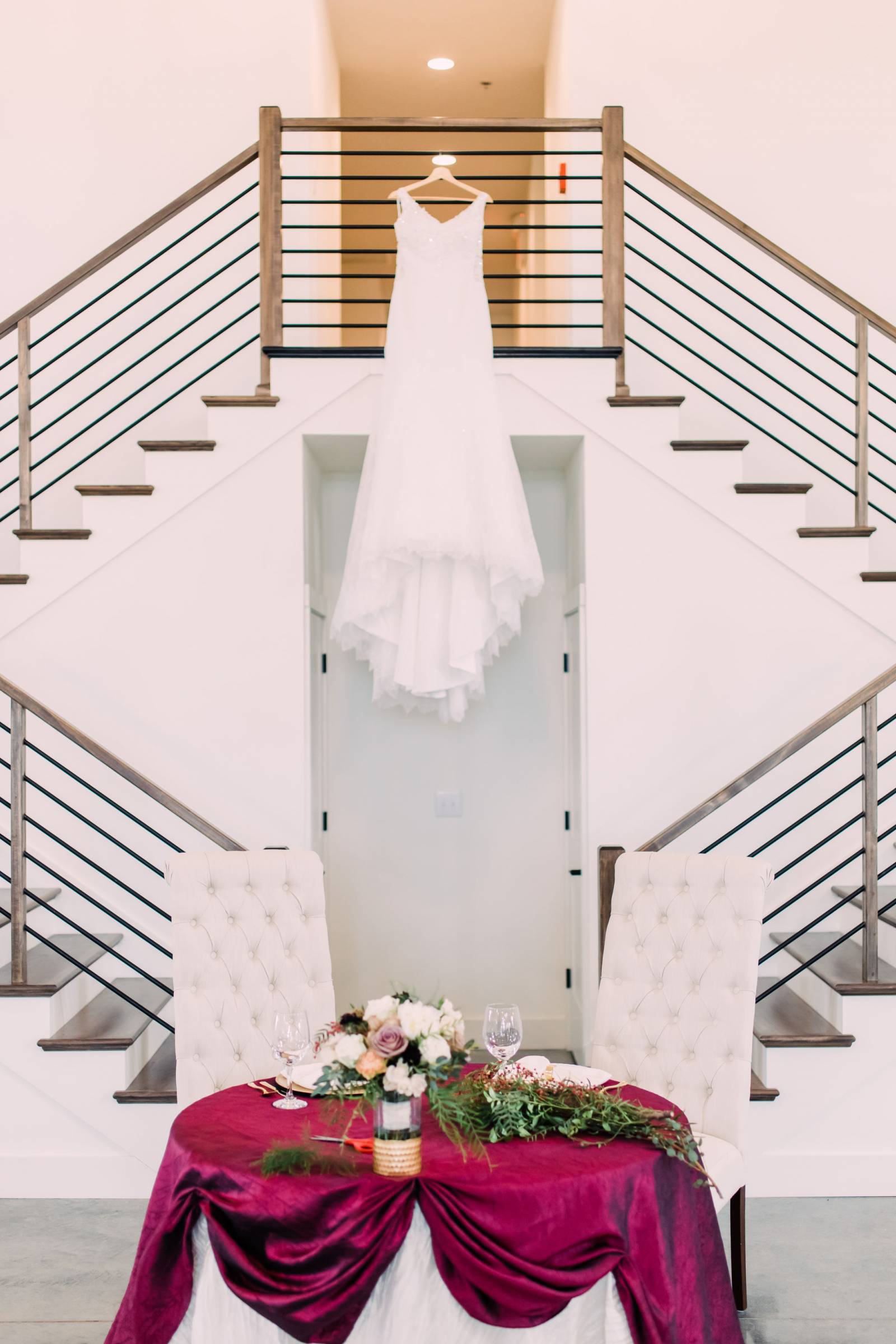 grand wedding venue staircase