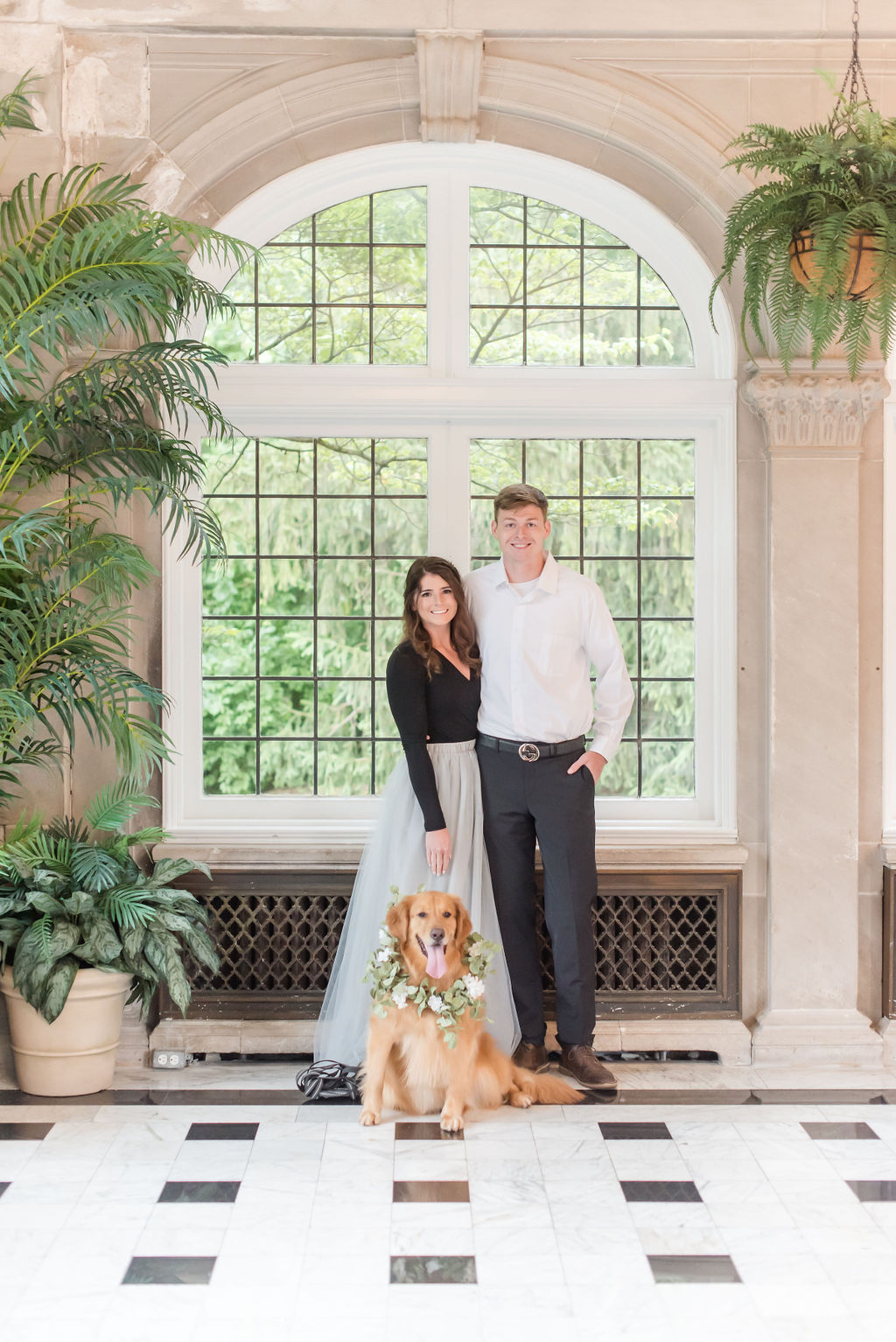 Golden retriever in your engagement photos