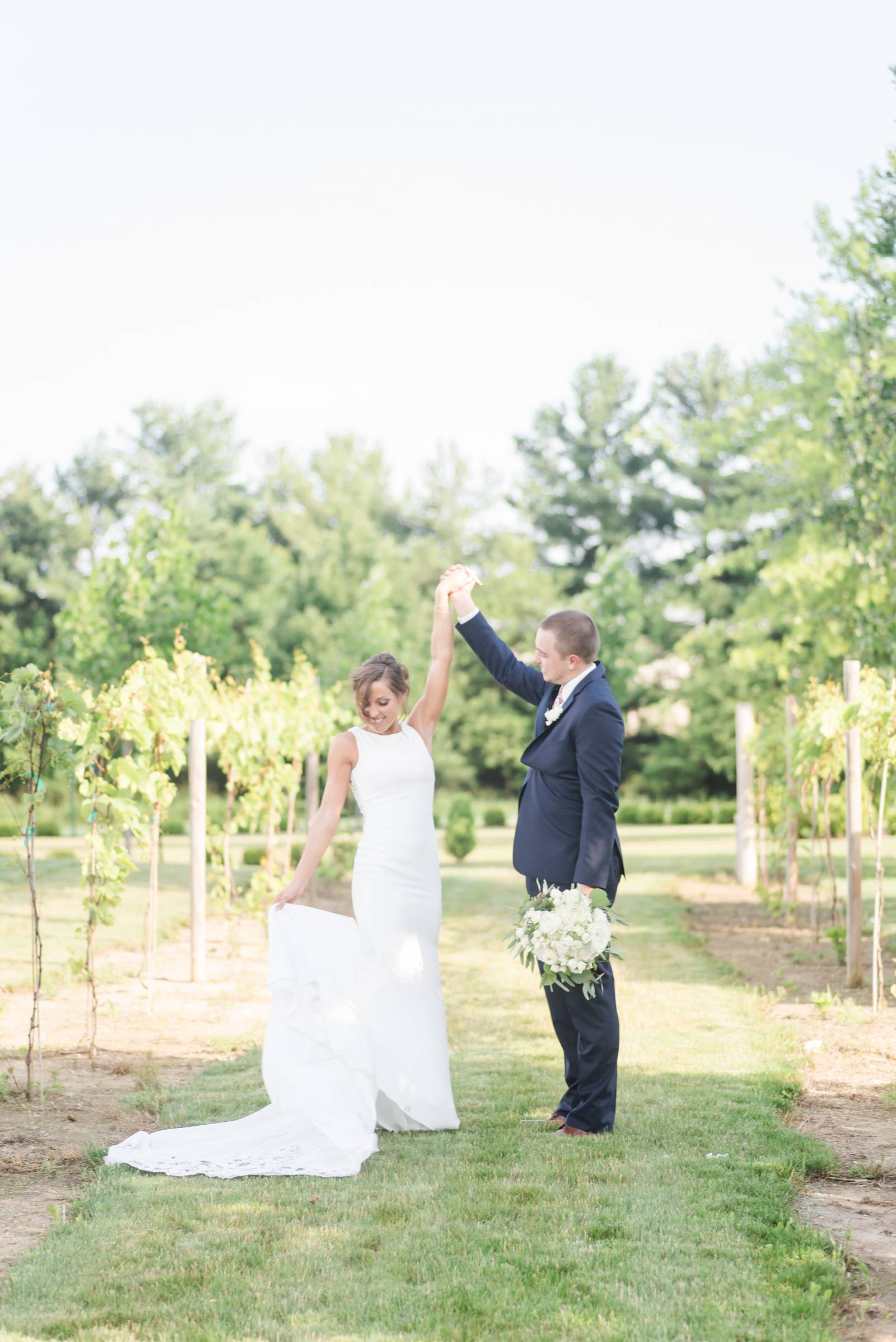 twirling in a wedding dress