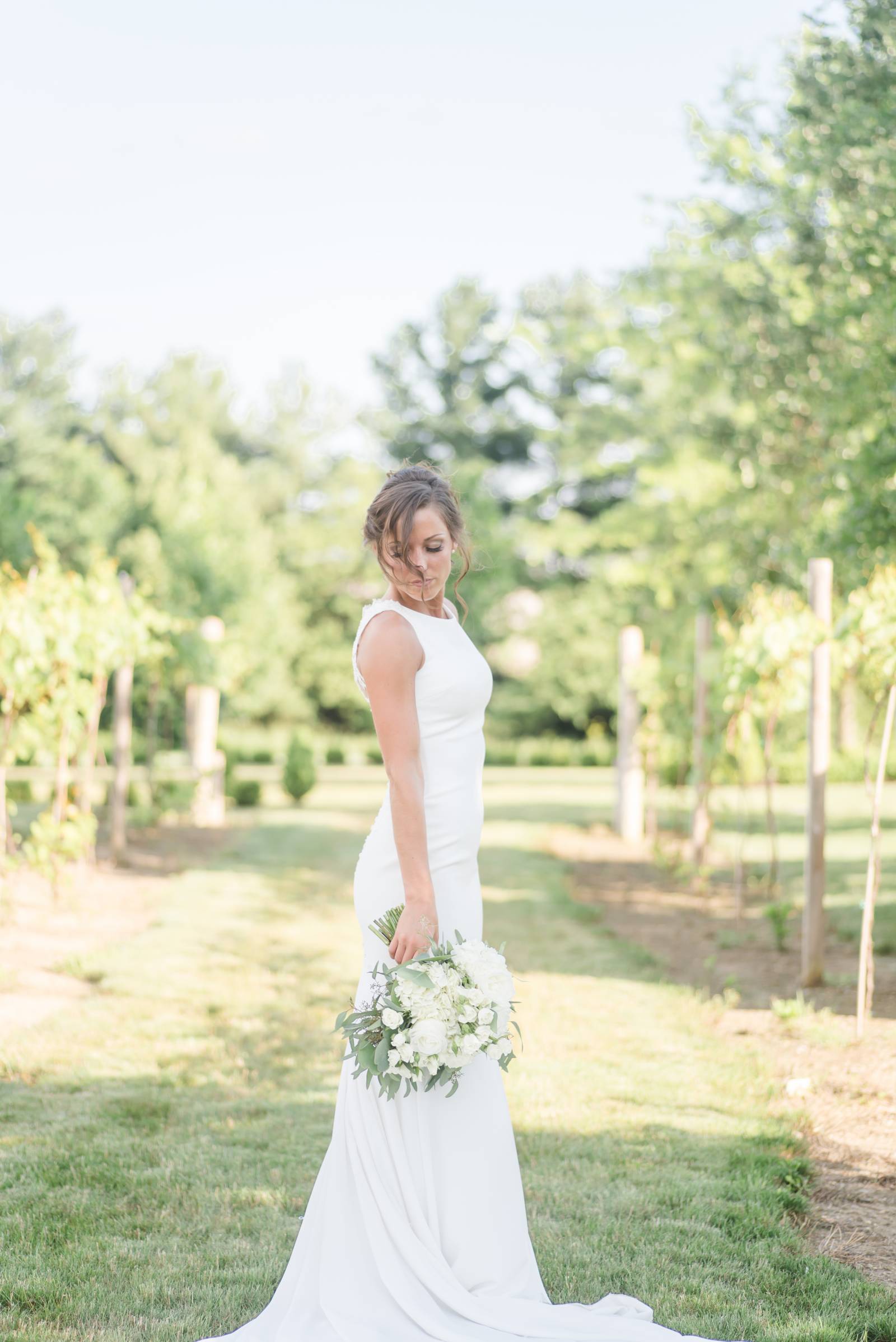 sleeveless lace back gown from pronovias