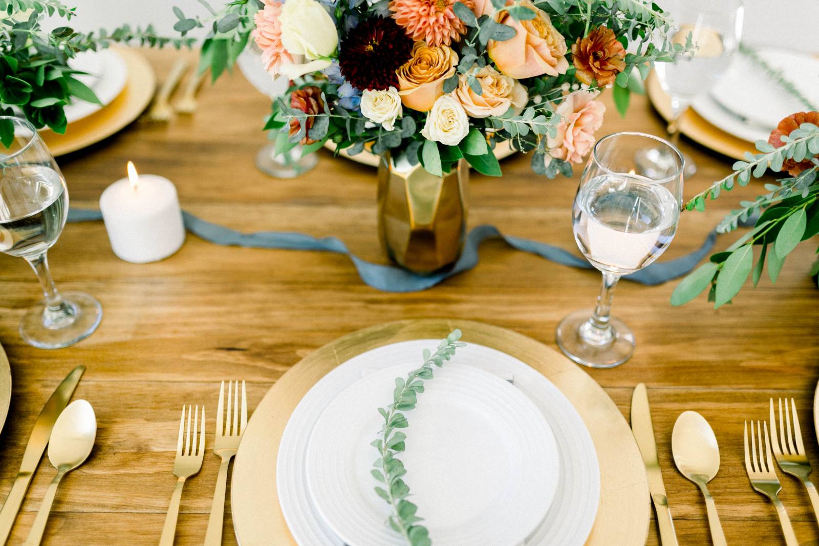 Eucalyptus on a place setting