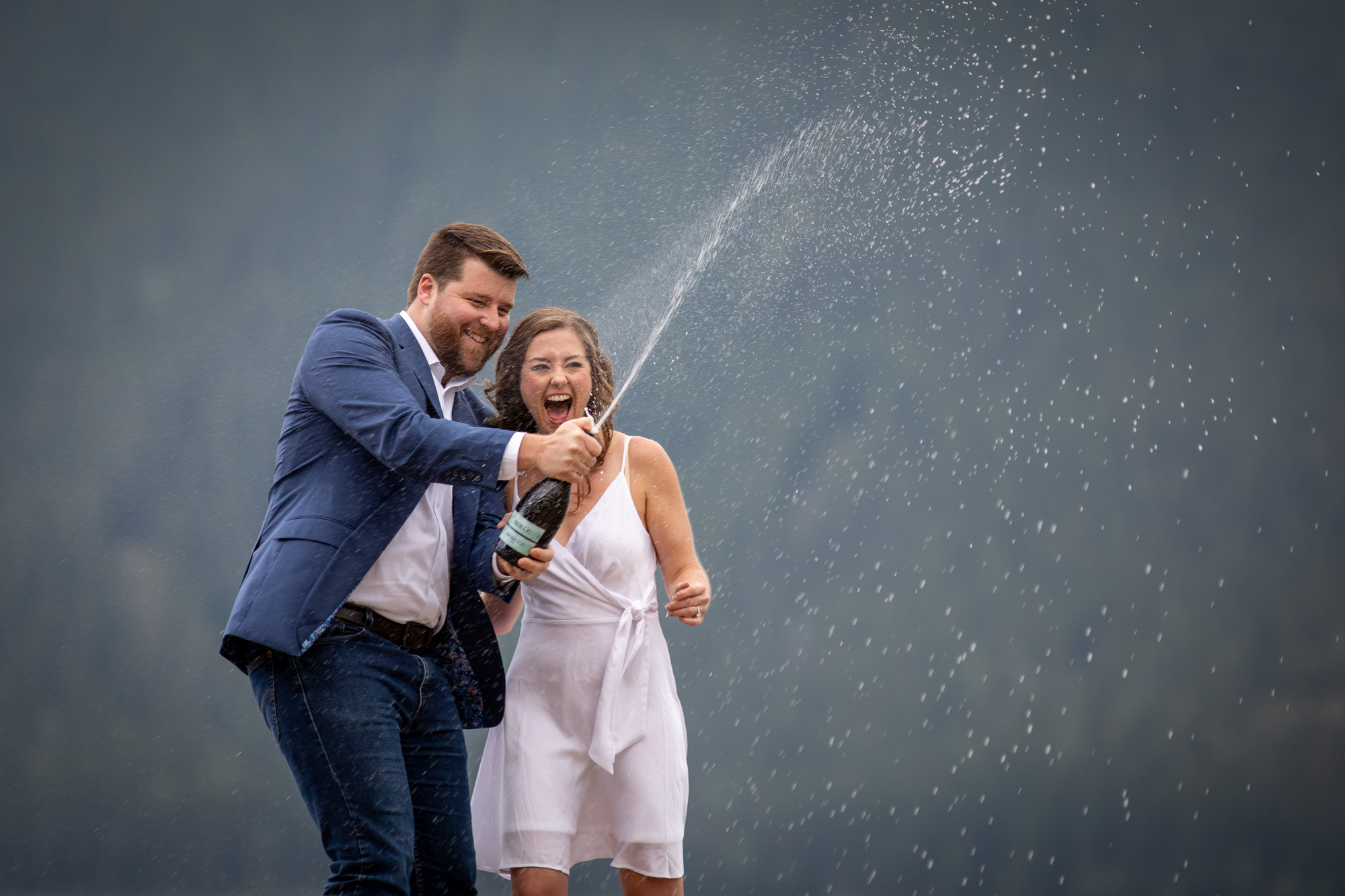 Banff Engagement Photographers, Canmore Engagement Photographers, Surprise proposal photographers, E