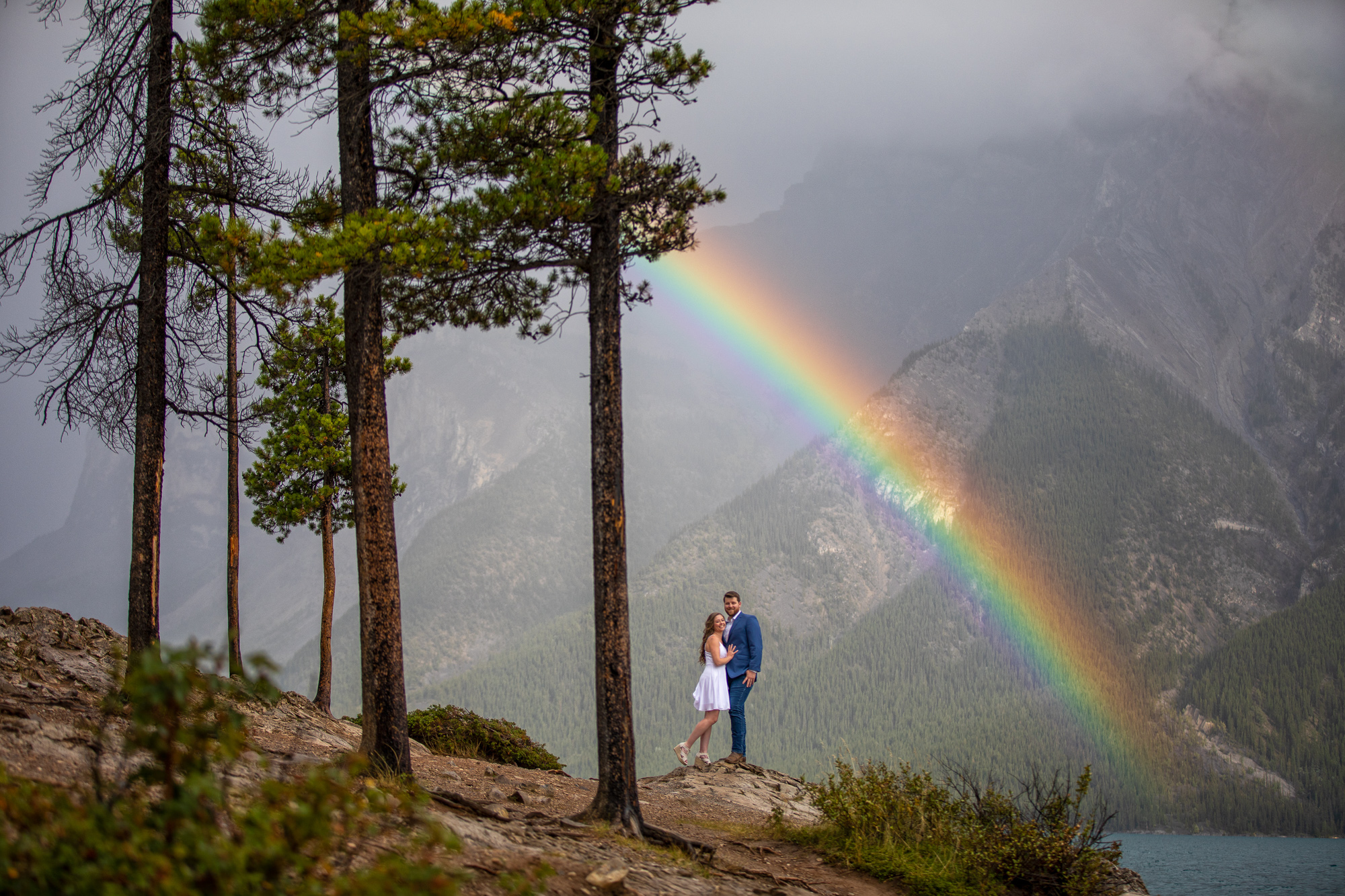 Banff Engagement Photographers, Canmore Engagement Photographers, Surprise proposal photographers, E